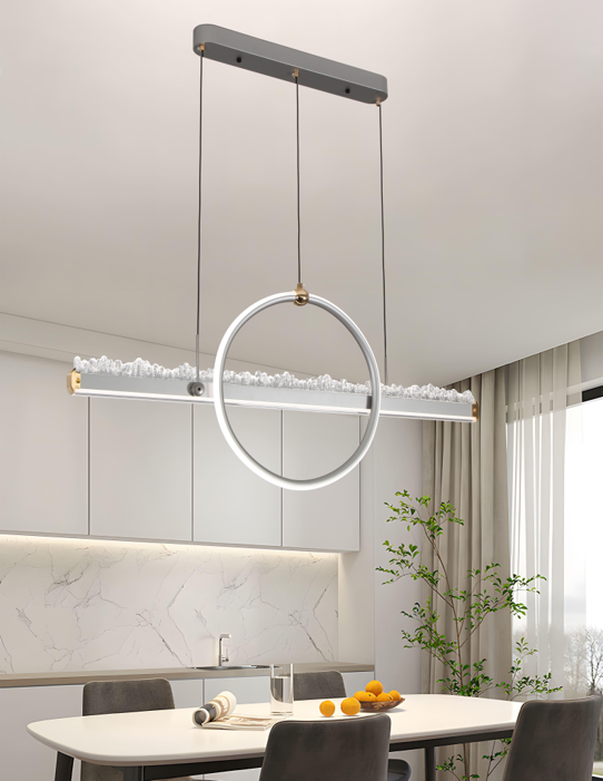 Cascading Crystal Pendant - Black