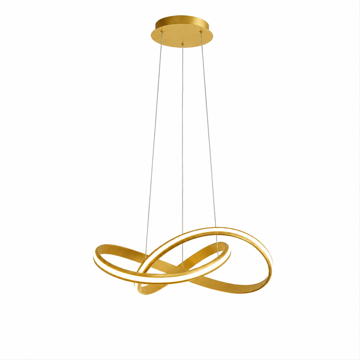 Ethereal Ribbon Led Chandelier - Gold