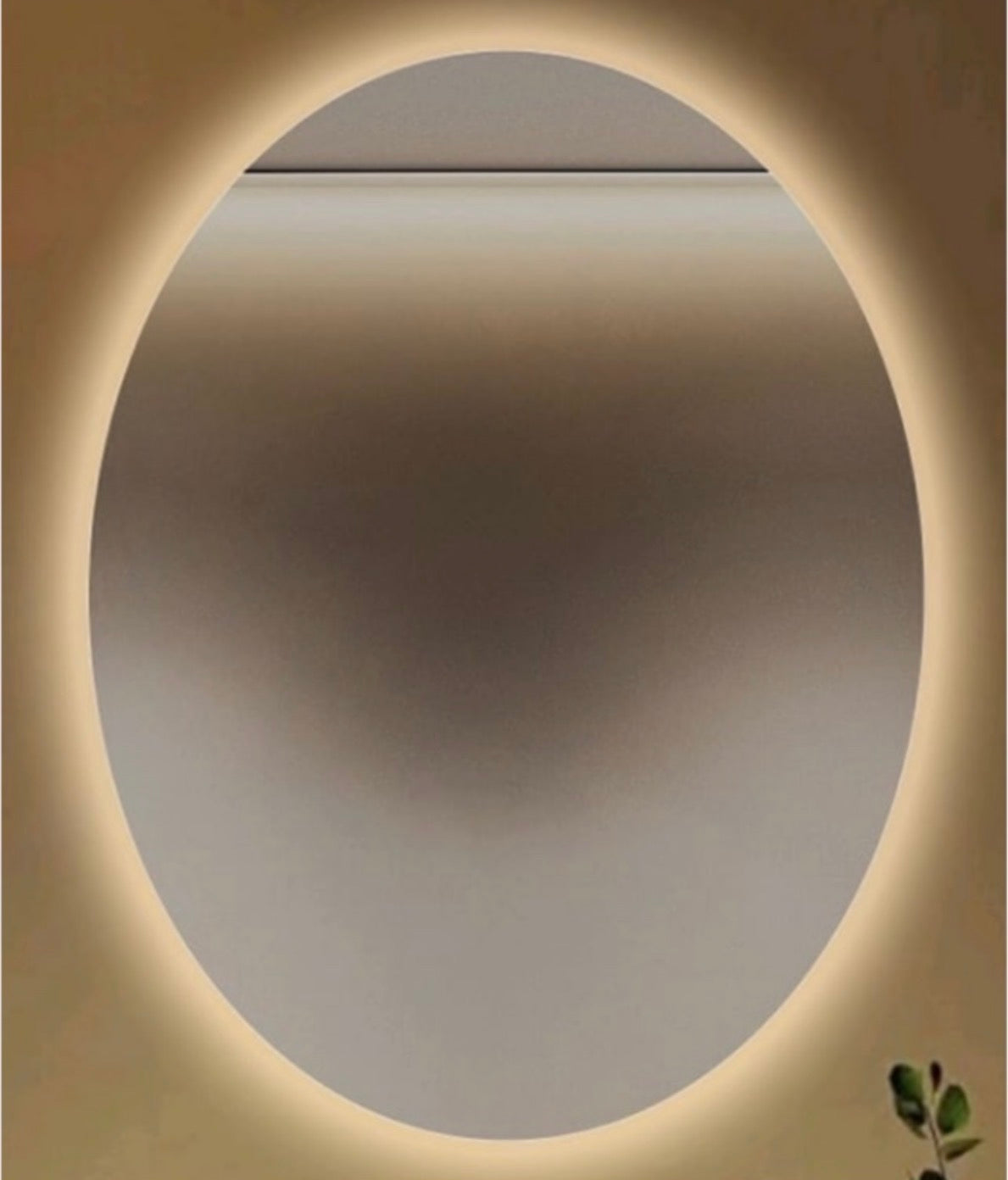 Oval Frameless LED Mirror
