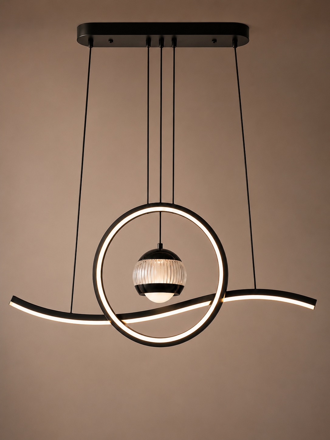 Crimson Arc Pendant Light