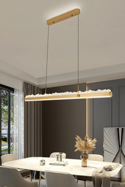 Elegant Crystal Bar Pendant - Gold