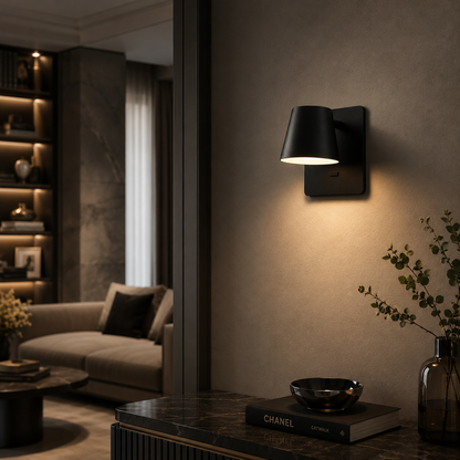Square Wall Light - Black