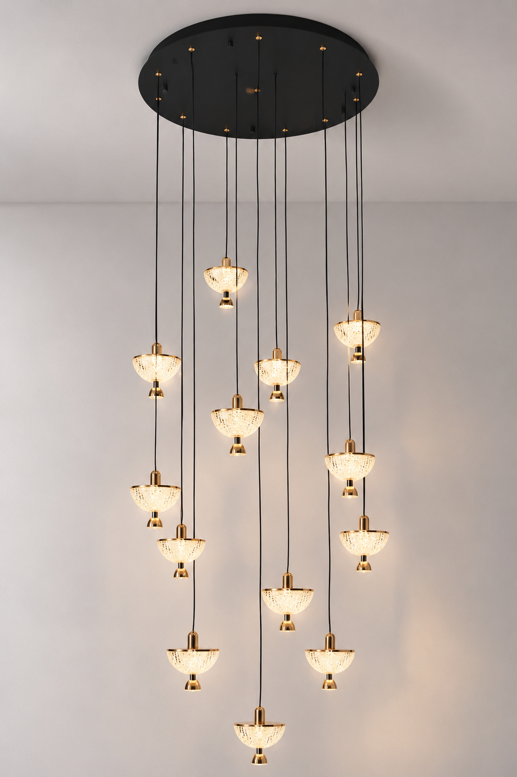 Crystal Stairs Chandelier - Gold