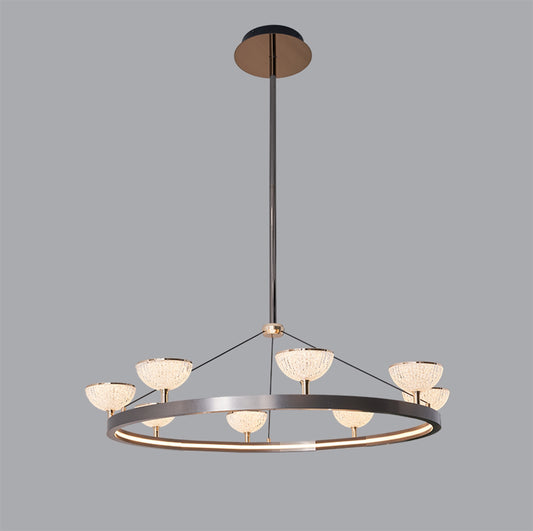 Crystal Round Chandelier - Gold