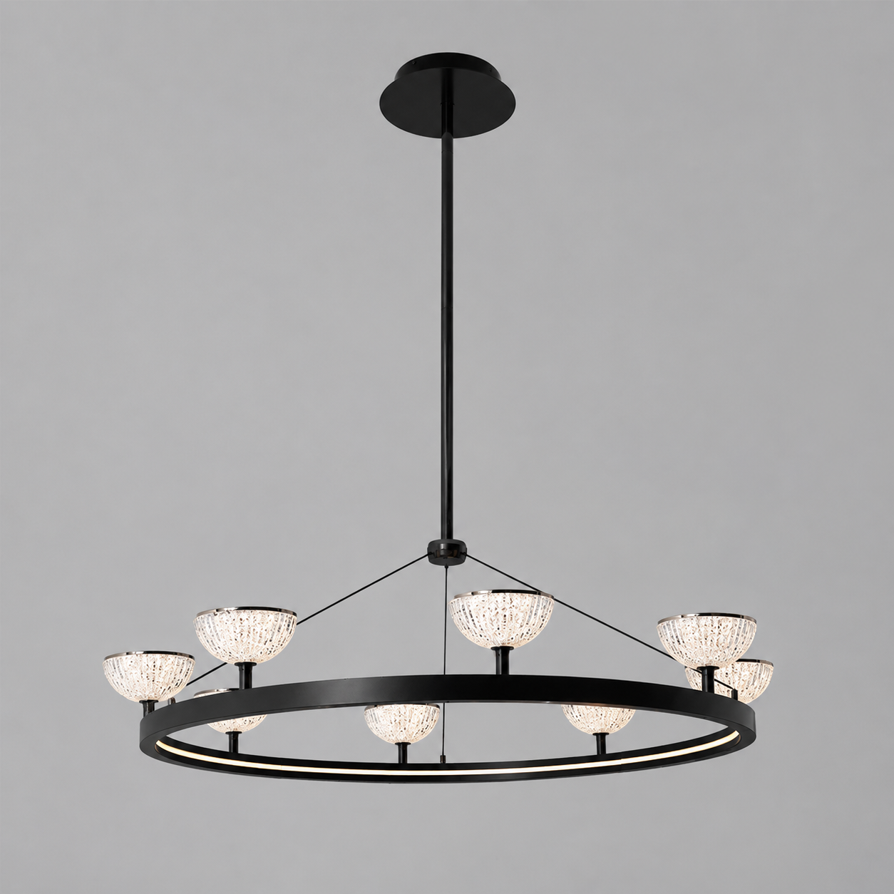 Crystal Round Chandelier - Black