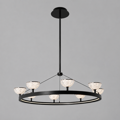 Crystal Round Chandelier - Black
