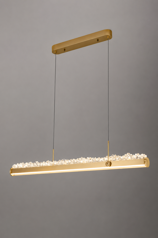 Elegant Crystal Bar Pendant - Gold