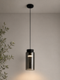 Pendant Single Long Grey Glass