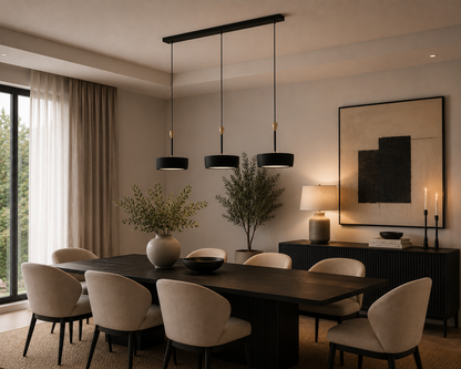 Triple Pendant Light - Black