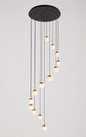 Crystal Ball Stairs Chandelier - Gold