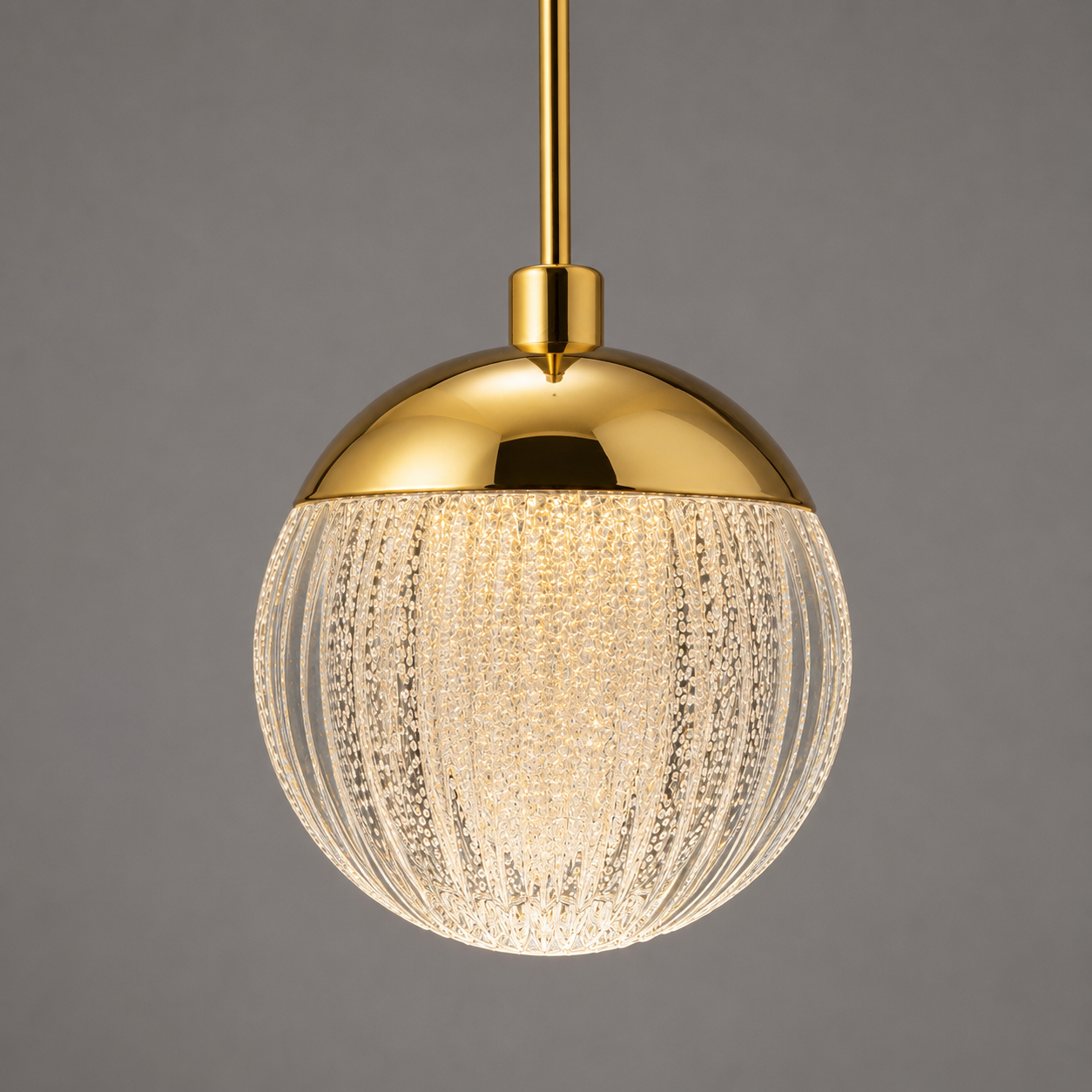 Crystal Ball Single Pendant - Gold