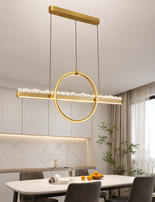 Cascading Crystal Pendant - Gold