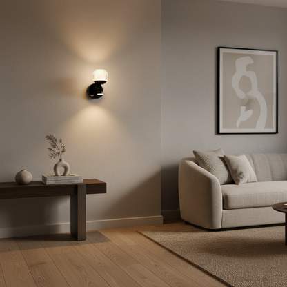 Crystal Ball Wall Light - Black