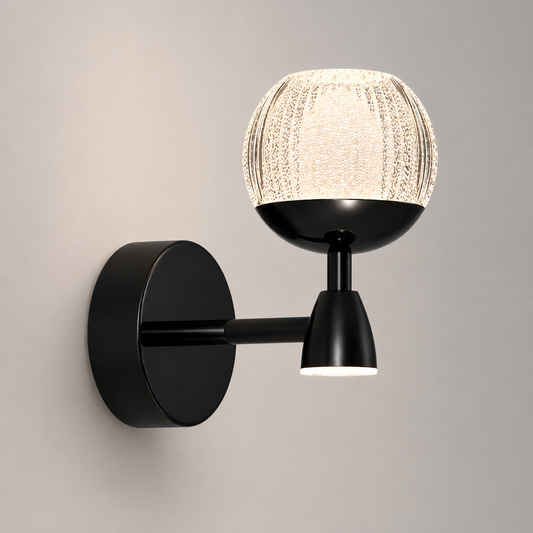 Crystal Ball Wall Light - Black