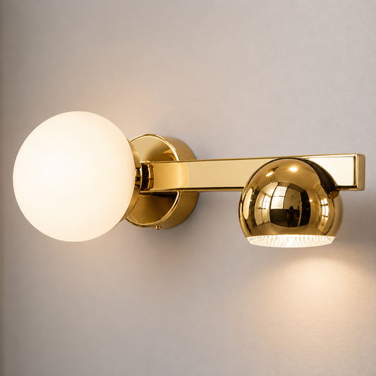 Twin Horizontal Wall Light - Gold