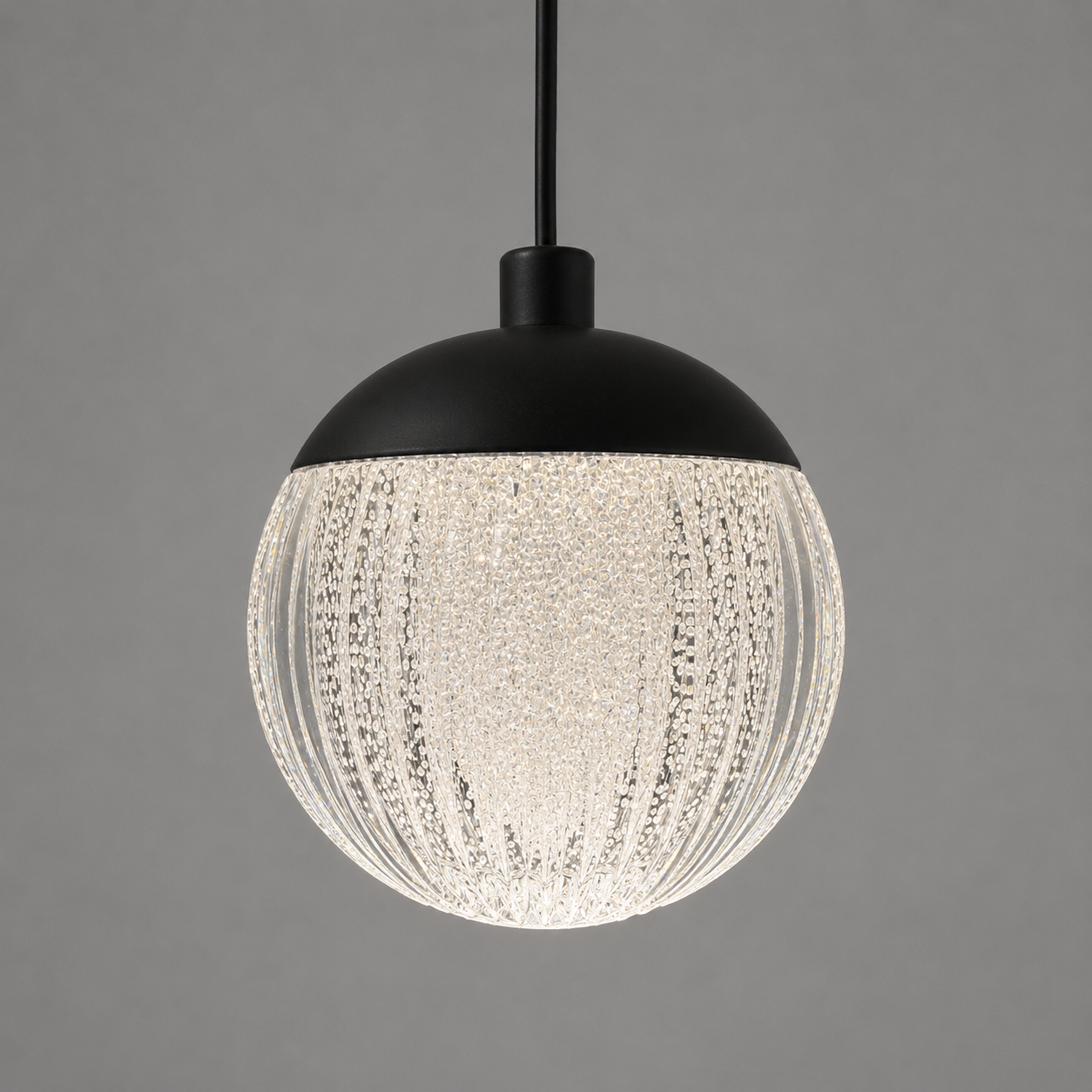 Crystal Ball Single Pendant - Black