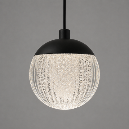 Crystal Ball Single Pendant - Black