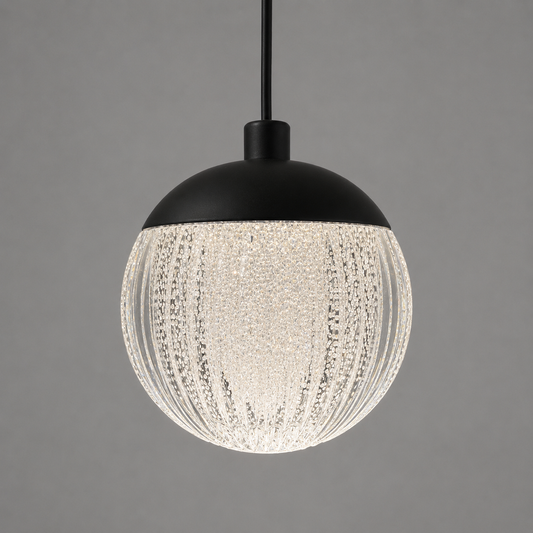 Crystal Ball Single Pendant - Black