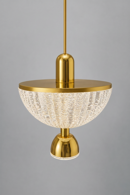 Crystal Single Pendant - Gold