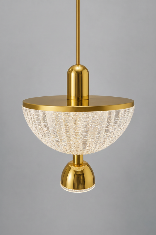 Crystal Single Pendant - Gold