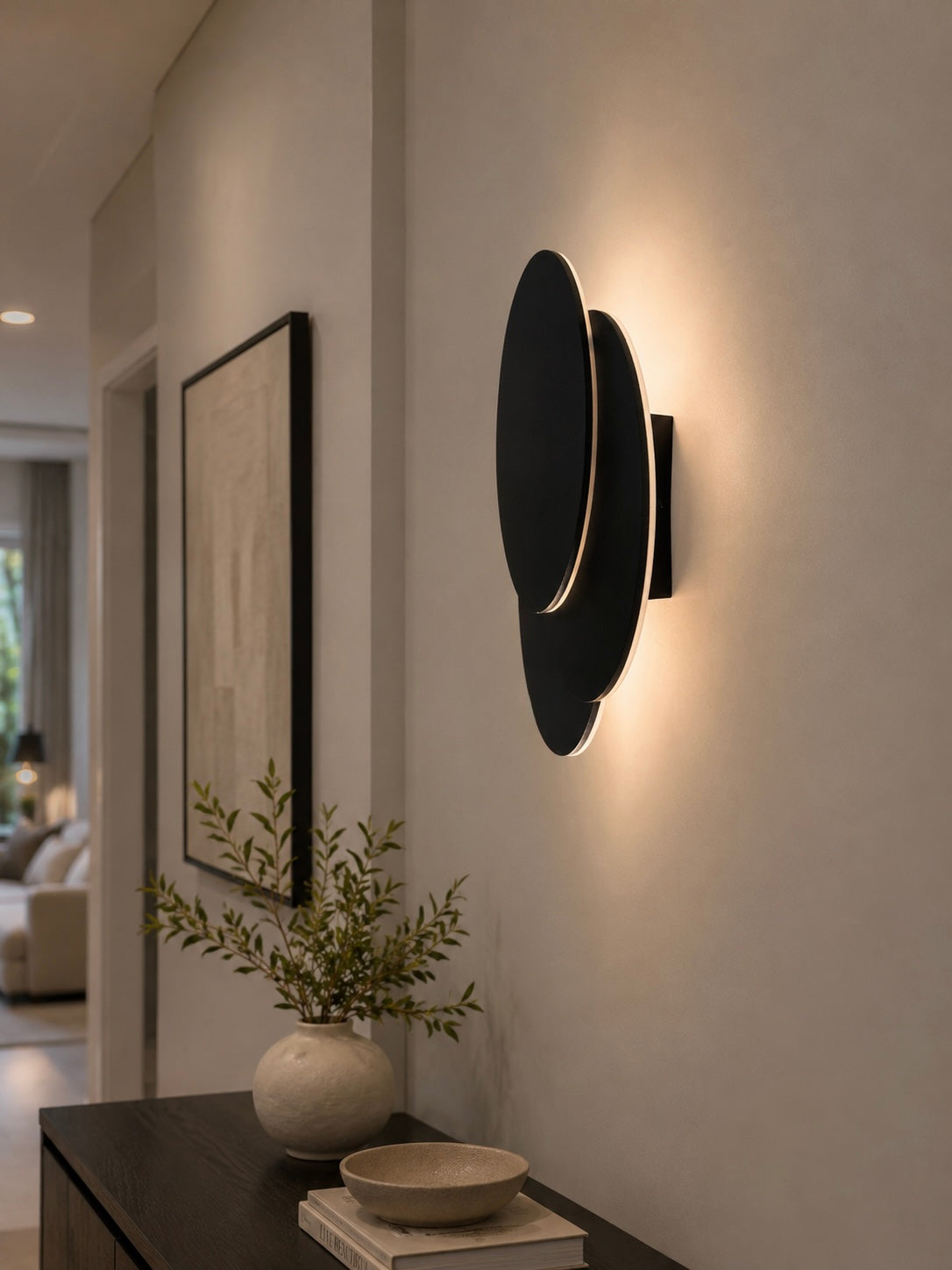Cascade Oval Wall Light - Black