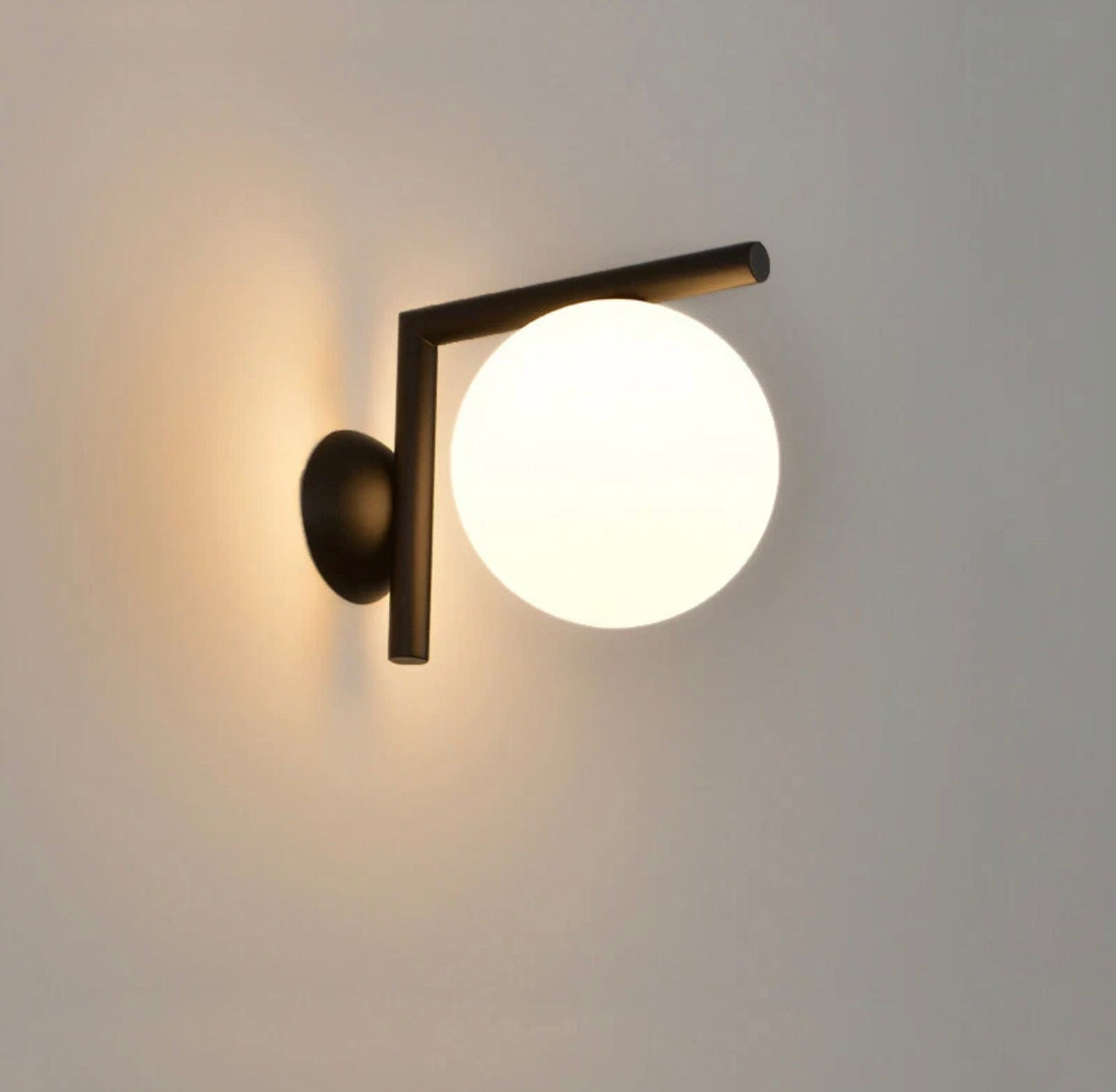 Ball Down Wall Light - Black