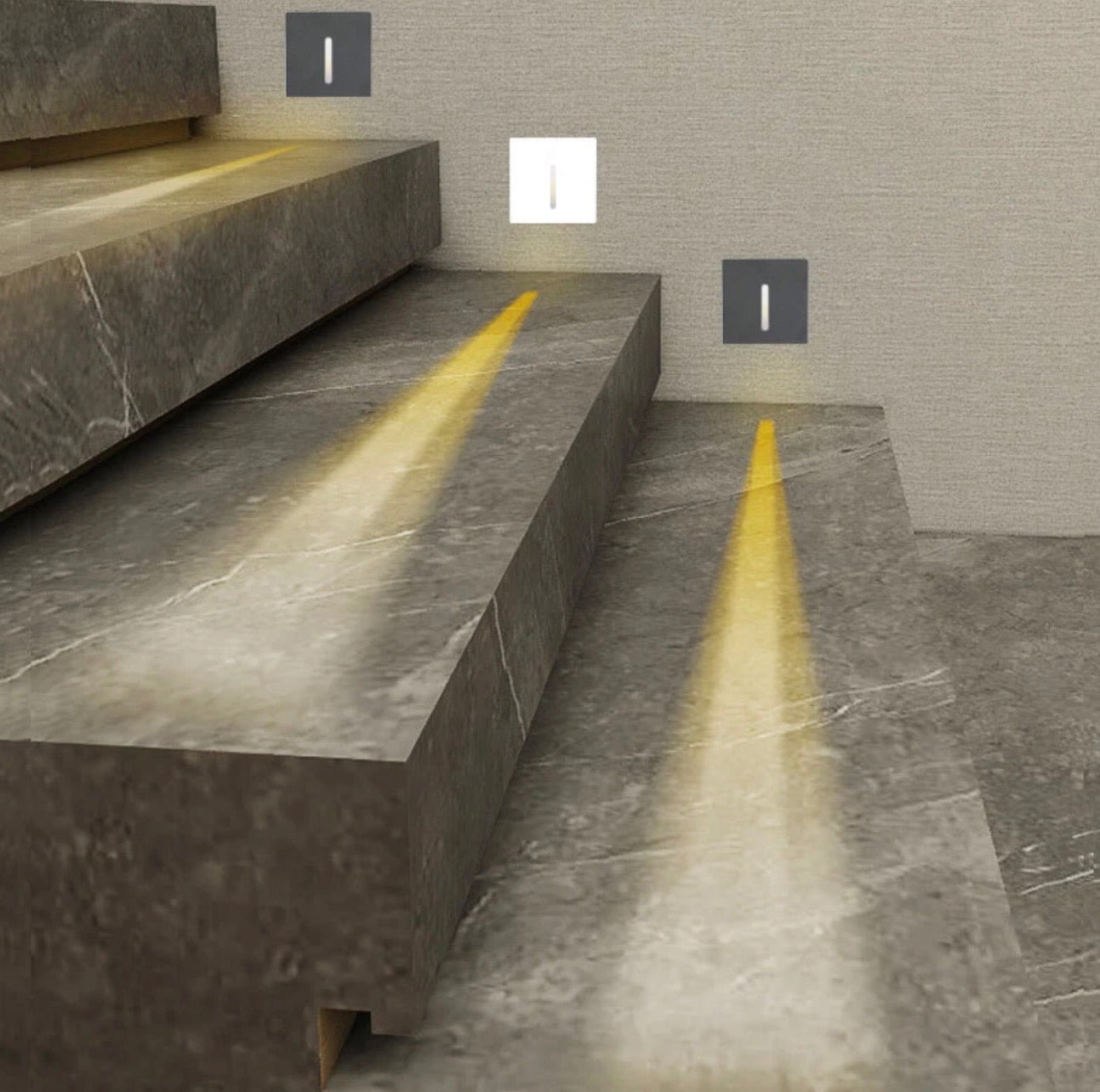 Square Thin Wall Light- Black