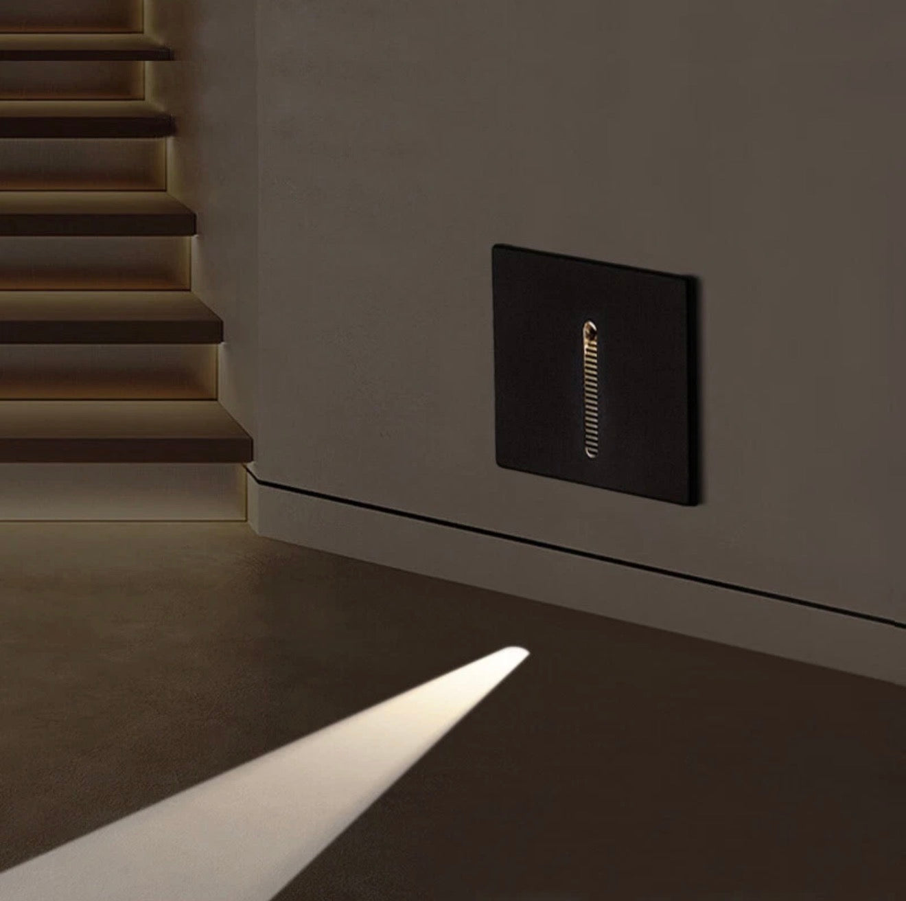 Square Thin Wall Light- Black