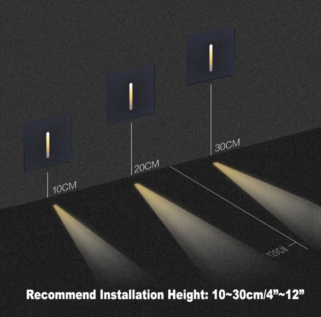 Square Thin Wall Light- Black
