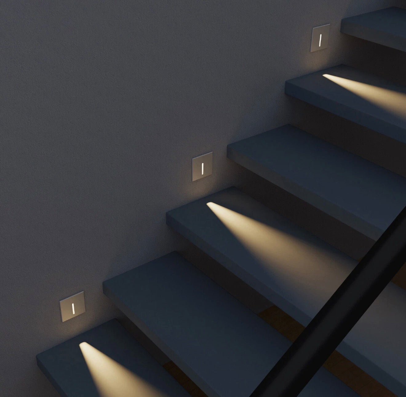 Square Thin Sensor Wall Light - White