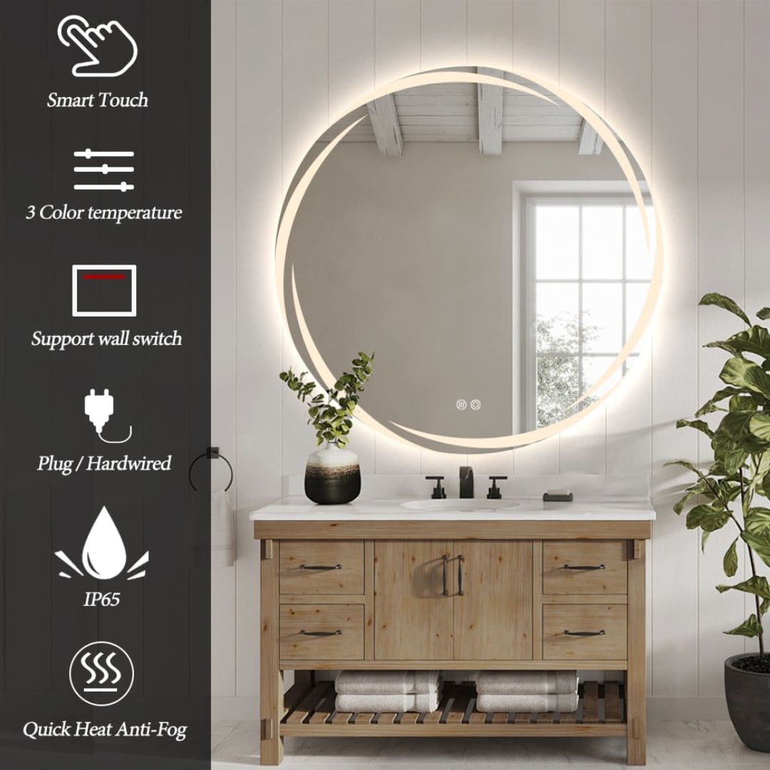 Swirl LED Mirror